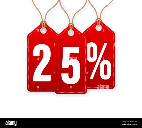 Animated Discount Tag 25 Percent Off Hangtags Sale Vector