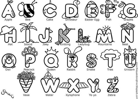 Alphabet Coloring Pages Pictures - Whitesbelfast