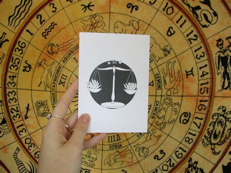 Libra Astrology Art Greeting Card Zodiac Star Sign Etsy
