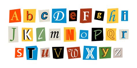 Vector Ransom Font Letters Cut Outs From Newspaper Or Magazine