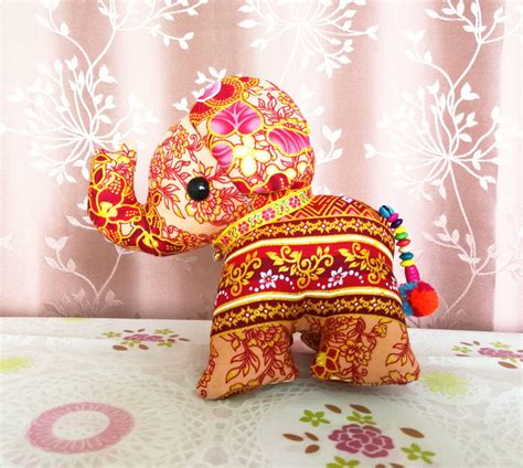 Elephant Doll Stuffed Elephant Handmade Cotton Fabric Toy Etsy 日本