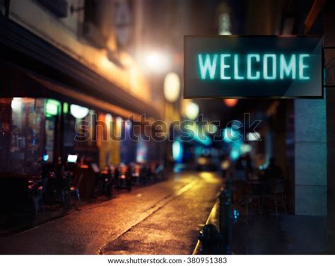 Led Display Welcome Signage Stock Photo Edit Now 380951383