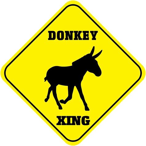 Donkey Crossing Funny Metal Aluminum Novelty Sign Garden