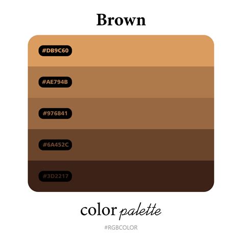 Brown Color Palettes Accurately With Codes Perfect For Use By Illustrators Vector Art