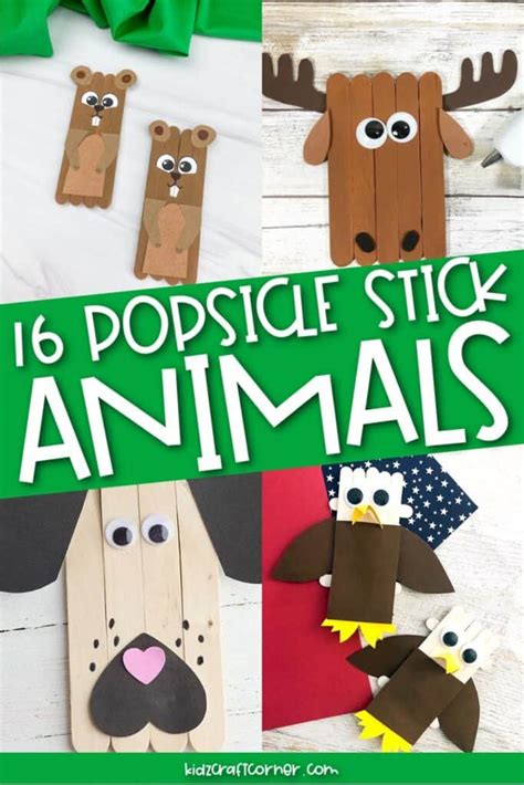 16 Popsicle Stick Animal Crafts For Kids Kidz Craft Corner