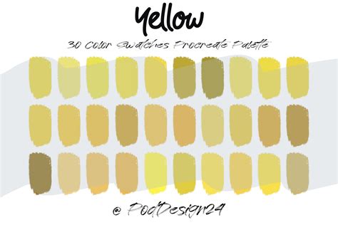 Procreate Color Palette Yellow Graphic By Poddesign24 · Creative Fabrica