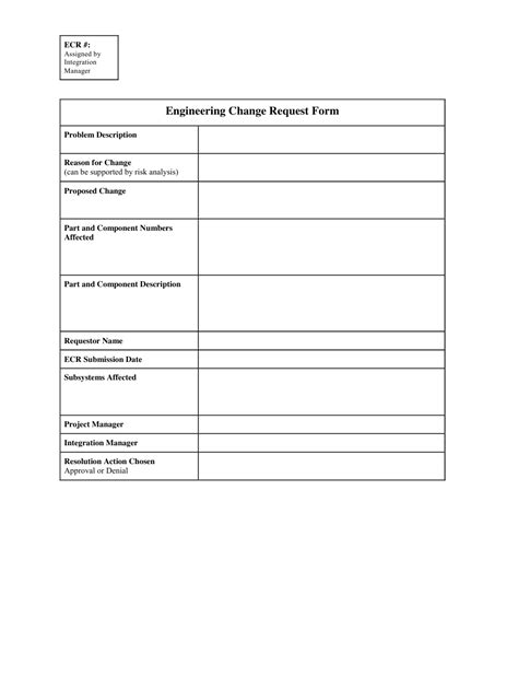 After that, the start date and approximate end date will be stated during which the employee has worked in the company. Engineering Change Request Form Download Printable PDF ...