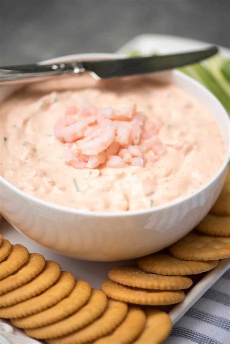 This shrimp dip recipe is one that always delights seafood fans. Shrimp Dip - A retro party classic! | From Valerie's Kitchen
