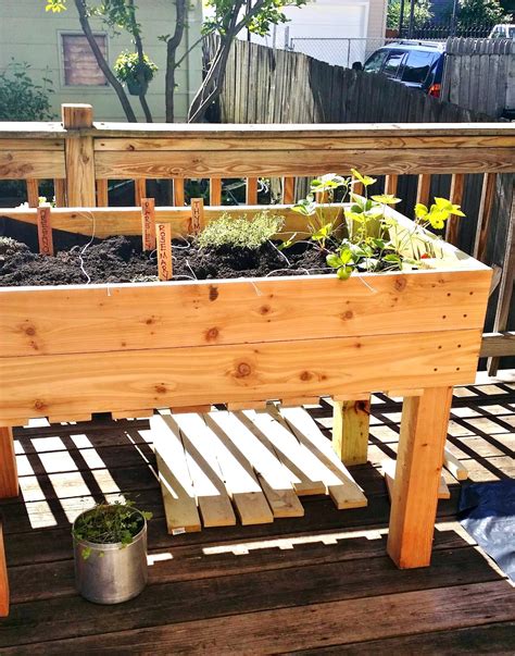 Diy Cedar Raised Garden Bed With Legs Raised Garden Bed Table By