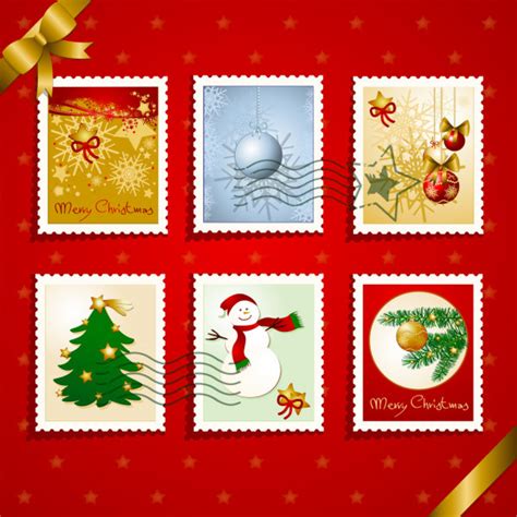 Sellos Postales Navidad Imágenes De Stock De Arte Vectorial Depositphotos