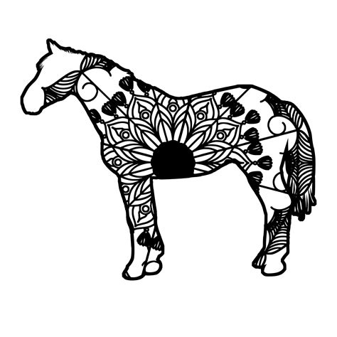 Horse Mandala Animal Svg T Shirt Designs Lion Stencil Mandala