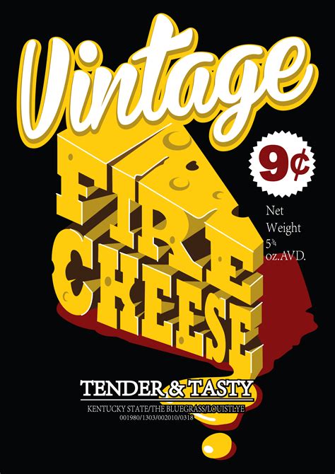 Cheese Vintage Poster 674090 Vector Art At Vecteezy