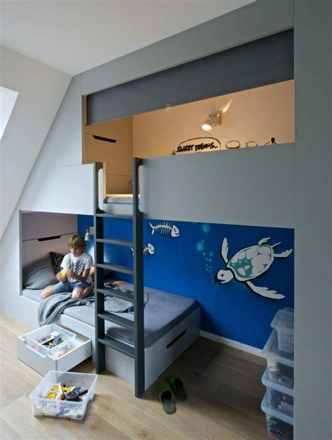 Barbora Léblová Designs A Boys Bedroom With A Loft Bed Contemporist