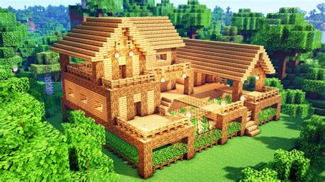 Minecraft How To Build A Ultimate Oak Survival Farm House 1201192