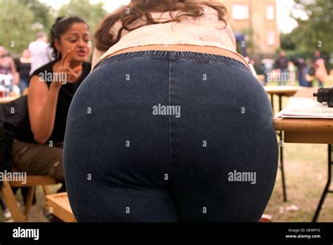 Overweight Woman Bending Over Wandsworth London Uk Stock Photo Alamy