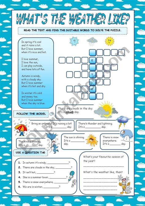 What´s The Weather Like Esl Worksheet By Mariaolimpia