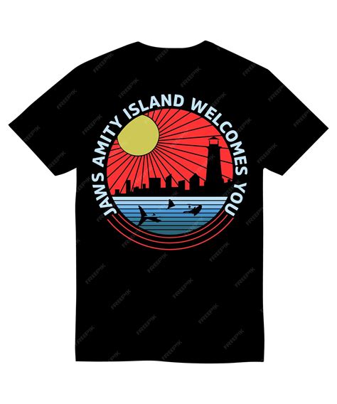 Premium Vector Jaws Amity Island Welcomes You T Shirt Design