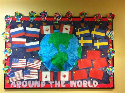 Flags Around The World Bulletin Board World Bulletin Board Preschool