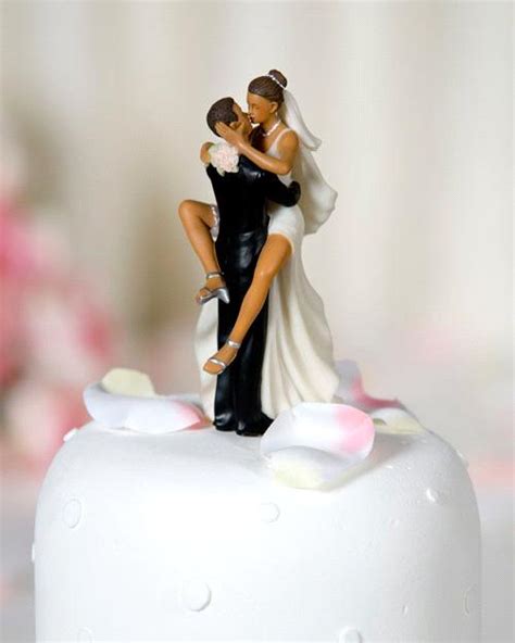 Funny Sexy African American Wedding Bride And Groom Cake Topper