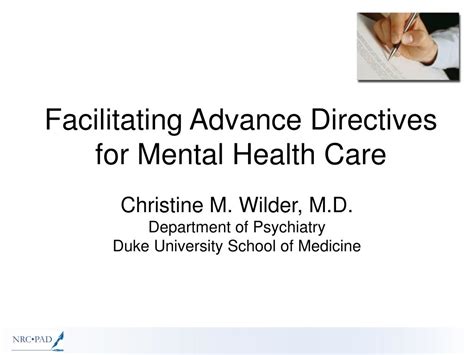 Ppt Facilitating Advance Directives For Mental Health Care Powerpoint