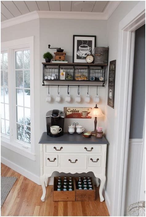 25 stunning coffee station ideas for relaxing coffee time. DIY Home Coffee Bar - Kitchen Organization and Storage ...