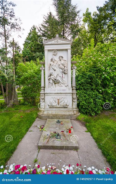 Grave Of Composer Wolfgang Amadeus Mozart In Cemetery In Vienna