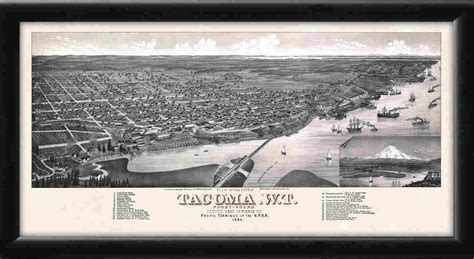 Tacoma Wa 1884 Vintage City Maps Restored City Maps