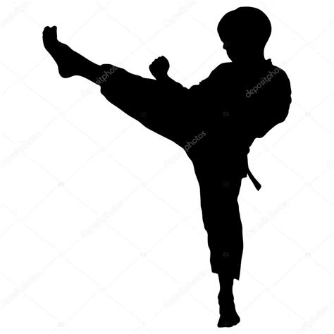 Arte Marcial Vector De Karate Kick Siluet 2023