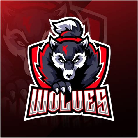 Premium Vector Wolf Esport Mascot Logo Design