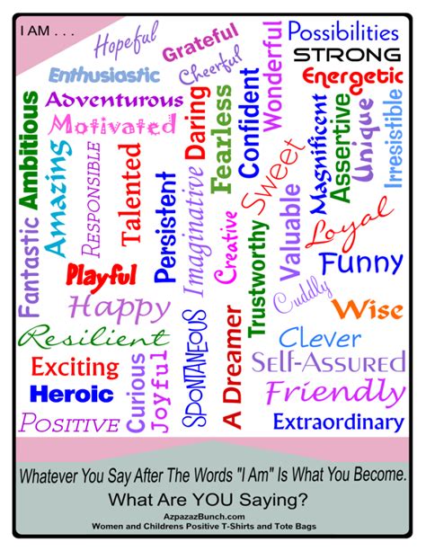 I Am Affirmations Positive Words To Live By Free Printable Pdf