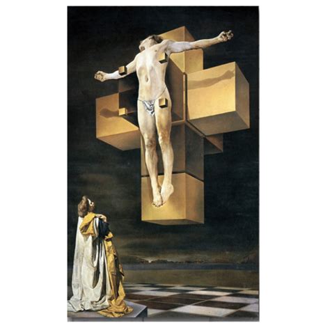 Crucifixion Corpus Hypercubus Painting By Salvador Dalí Printed On