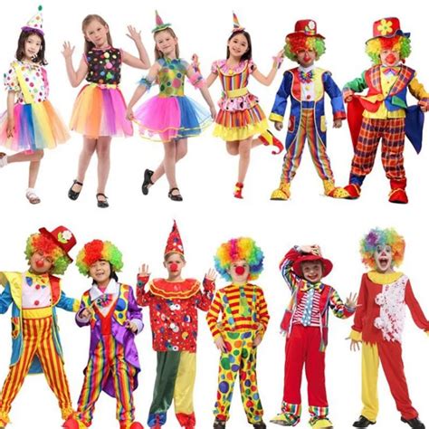 2018 Children Clown Costume Amusement Park Circus Clown Performance