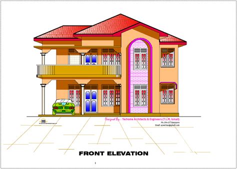 2d Elevation And Floor Plan Of 2633 Sqfeet Kerala Home Design And