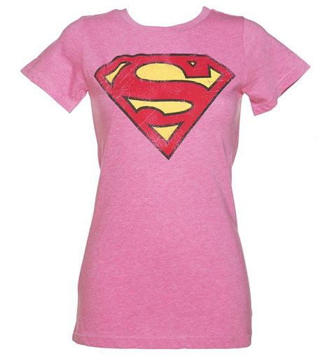 Ladies Pink Superman Logo Skinny T Shirt From Fabric Flavours Xoxo