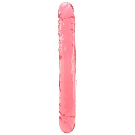 Crystal Jellies 12 Inch Jr Double Dong Pink Groove