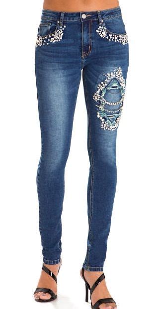 Jeweled Distressed Skinny Jean From Boston Proper Todays Fashion