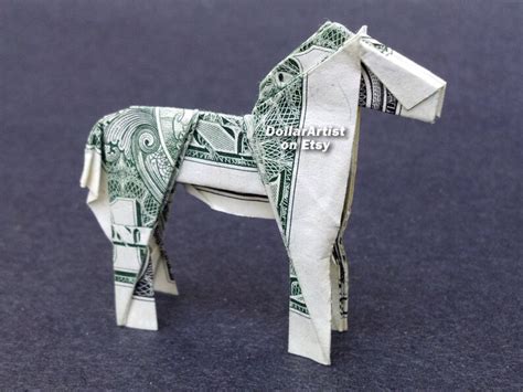 Horse Money Origami Dollar Bill Cash Animal Etsy