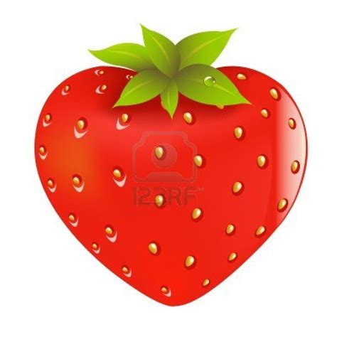Fresh Strawberry In Form Of Heart Vector Illustration Strawberry