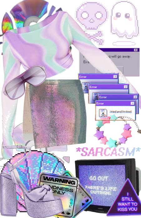 Webcore Outfit Shoplook Vaporwave Aesthetic Outfits Vaporwave