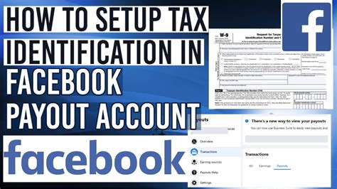 How To Setup Tax Identification In Facebook Payouts Account Youtube