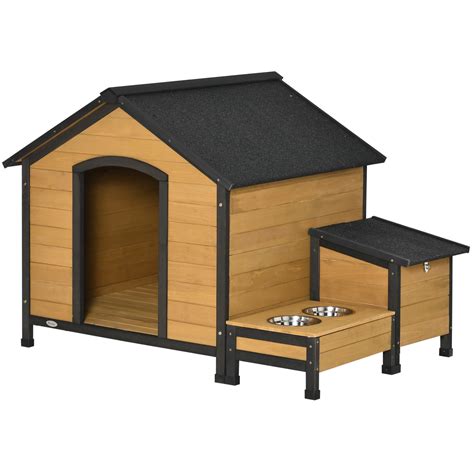 Pawhut 67 Large Wooden Cabin Style Elevated Outdoor Dog House With