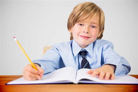 Composite Image Of Cute Pupil Writing Stock Image Image Of Knowledge