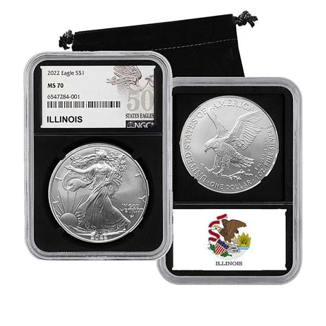 2022 Ms70 Ngc 50 States Silver Eagle Series Coin Illinois 20502947