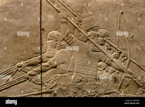 Assyrian Reliefs Displayed At The British Museum In London England