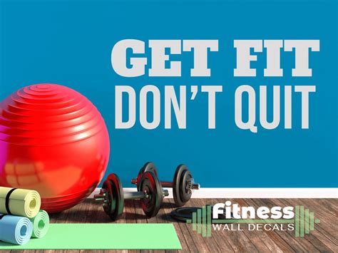 Get Fit Dont Quit Fitness Wall Decal Motivational Home Gym Etsy