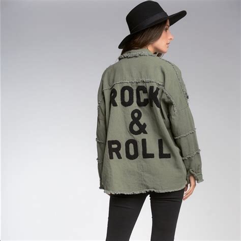 Elan Jackets And Coats Green Military Rock And Roll Jacket Poshmark