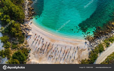 Marble Beach Saliara Beach Thassos Island Greece — Stock Photo