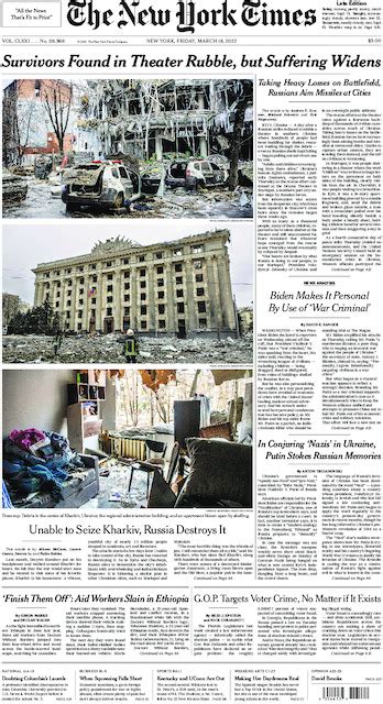 The New York Times International Edition in Print for Saturday, March ...