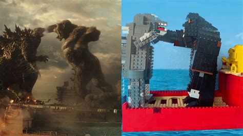 Lego Godzilla Vs Kong Trailer Side By Side Comparison Youtube