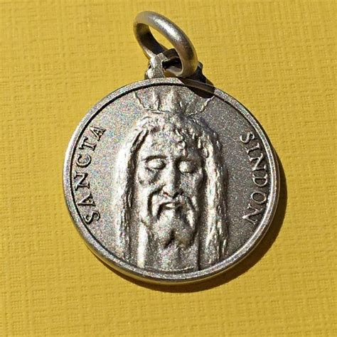 Sancta Sindon Medal Sterling 925 Holy Face Of Jesus Holy Shroud